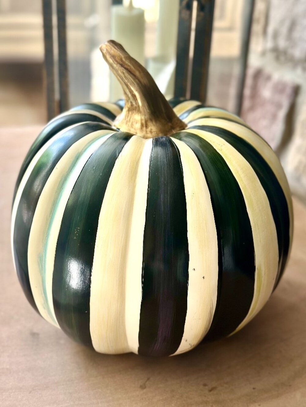 MacKenzie-Childs 15" Large Courtly Strip Pumpkin - Retired Polyresin (Authentic)